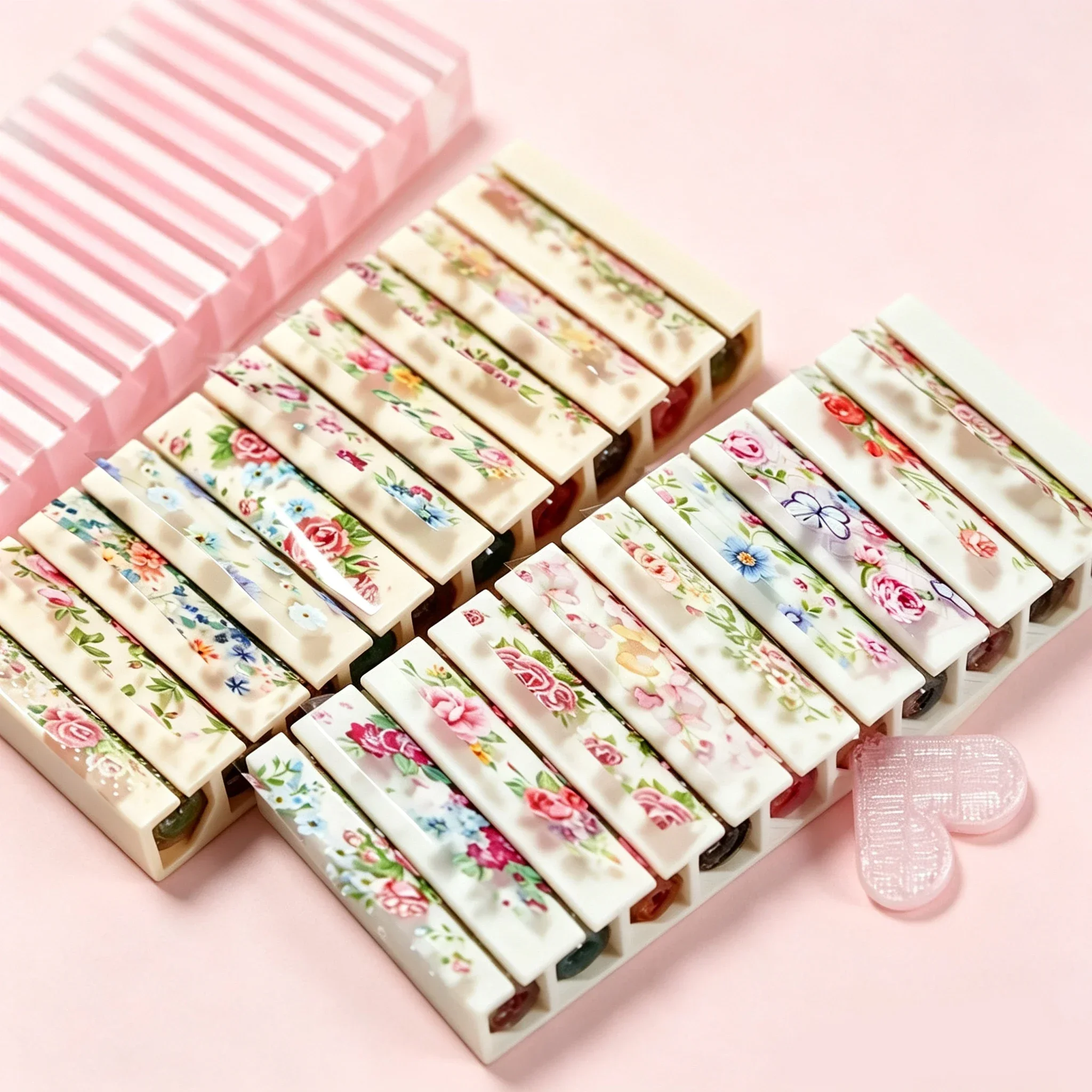 Nail Foil Transfer - 휴대용 10칸 네일 스타리 포일 보관함,