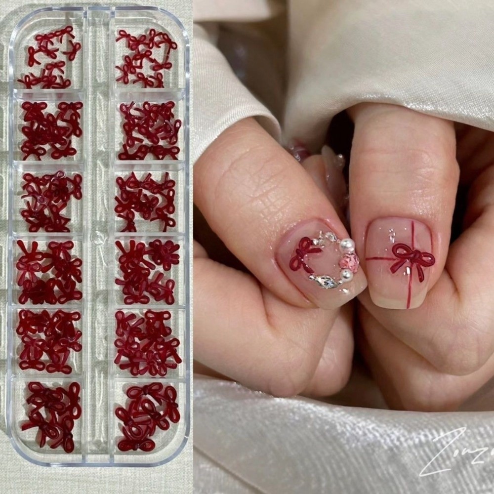 Nail Art Burgundy - 와인 레드 네일 아트 장식 버건디