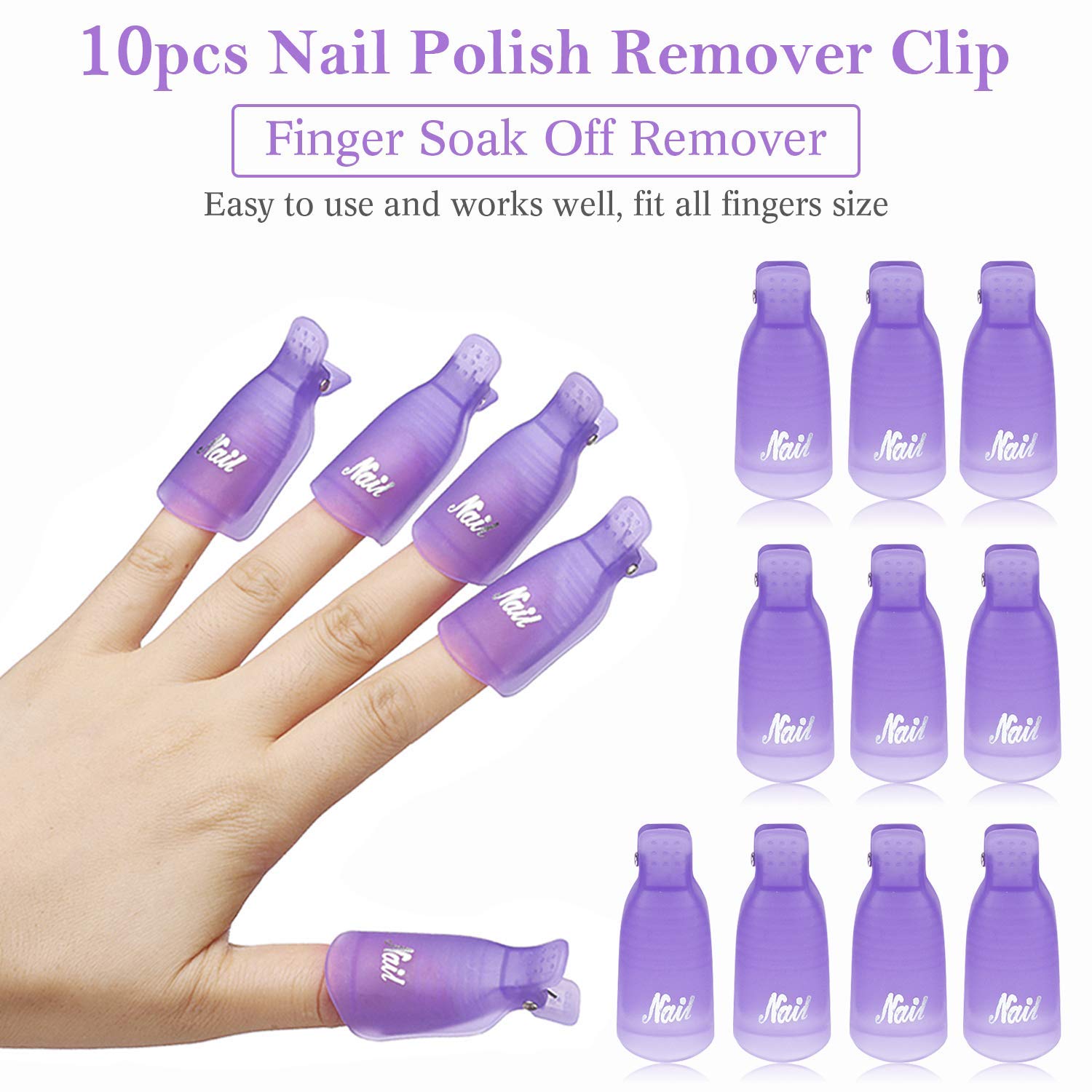 Nail Art Gel - 10개 플라스틱 네일아트 쏙 오프 캡