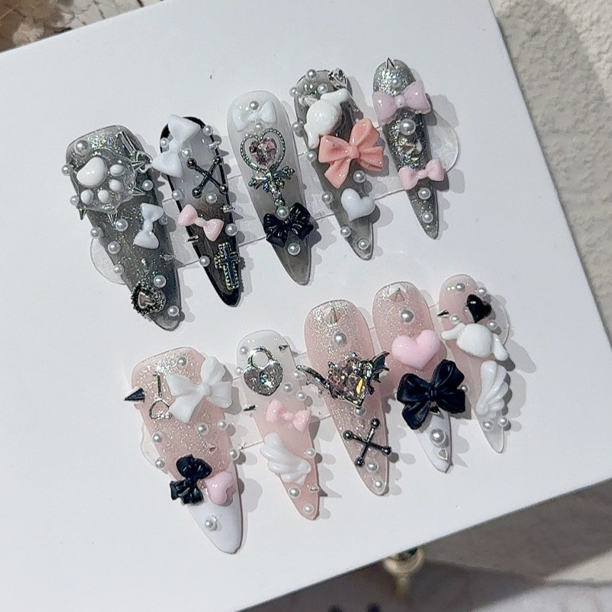 Nail Art Y2K - 지라이 Y2K 스파이스 걸 블랙 핑크