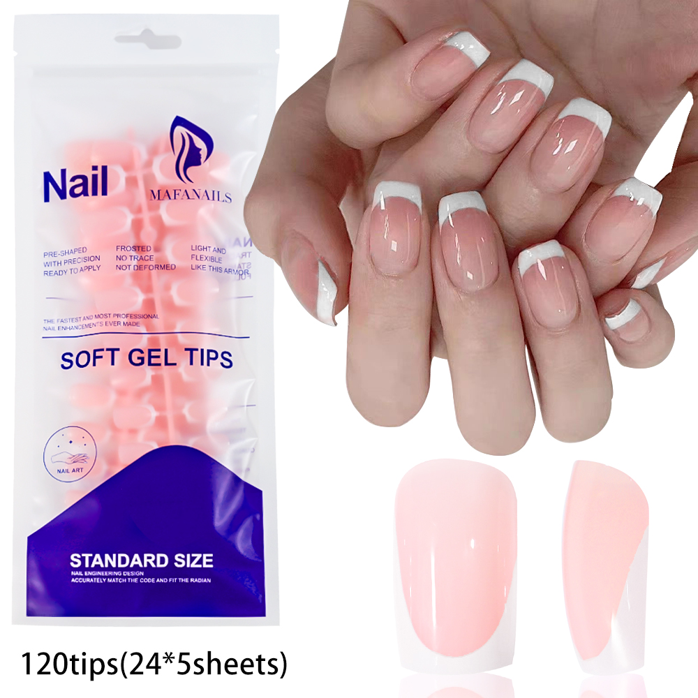 Nail Art Y2K - 120pcs 손톱에 광택 짧은 사각형 프레스