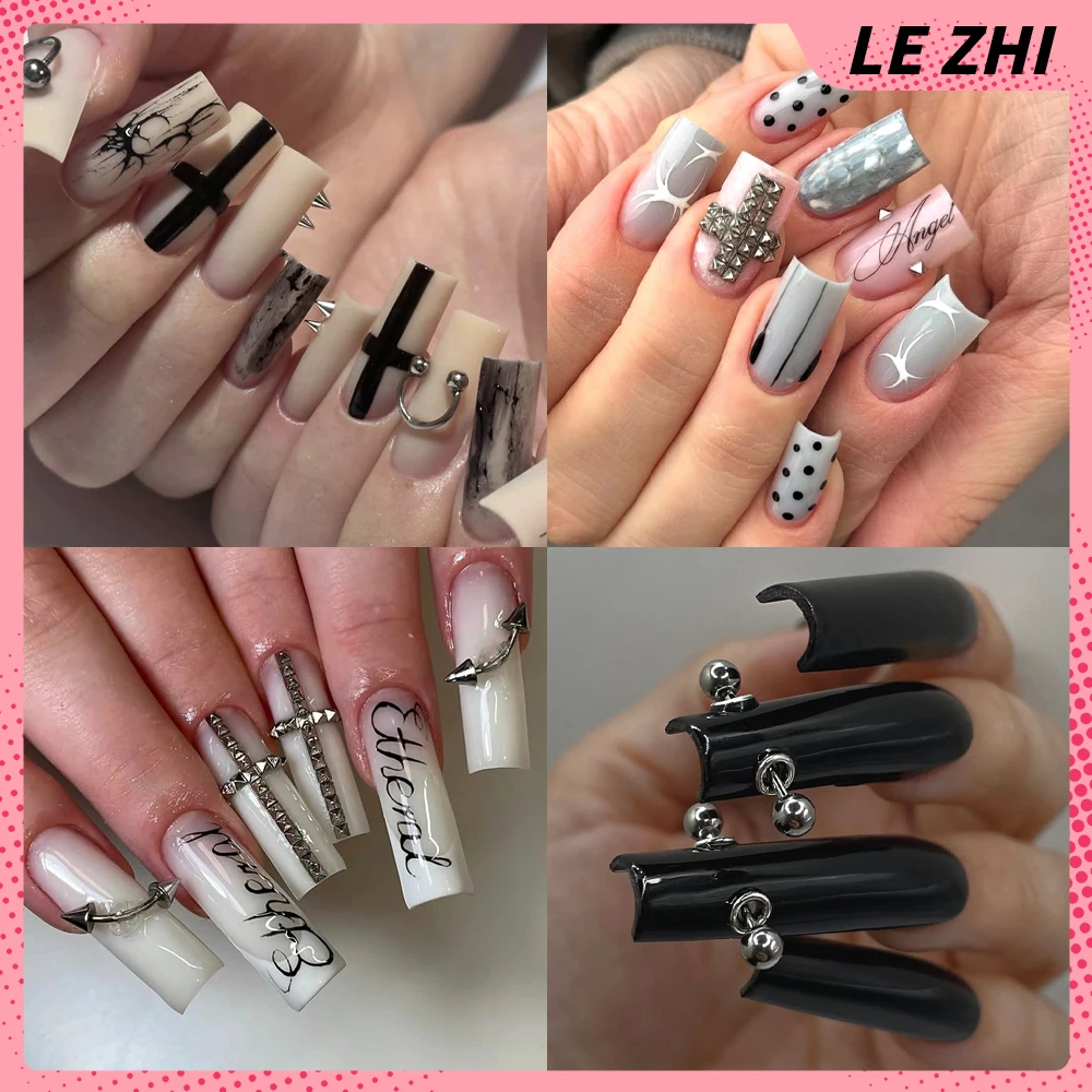 Nail Art Y2K - Y2K 스파이스 걸스 10개 수제 고딕