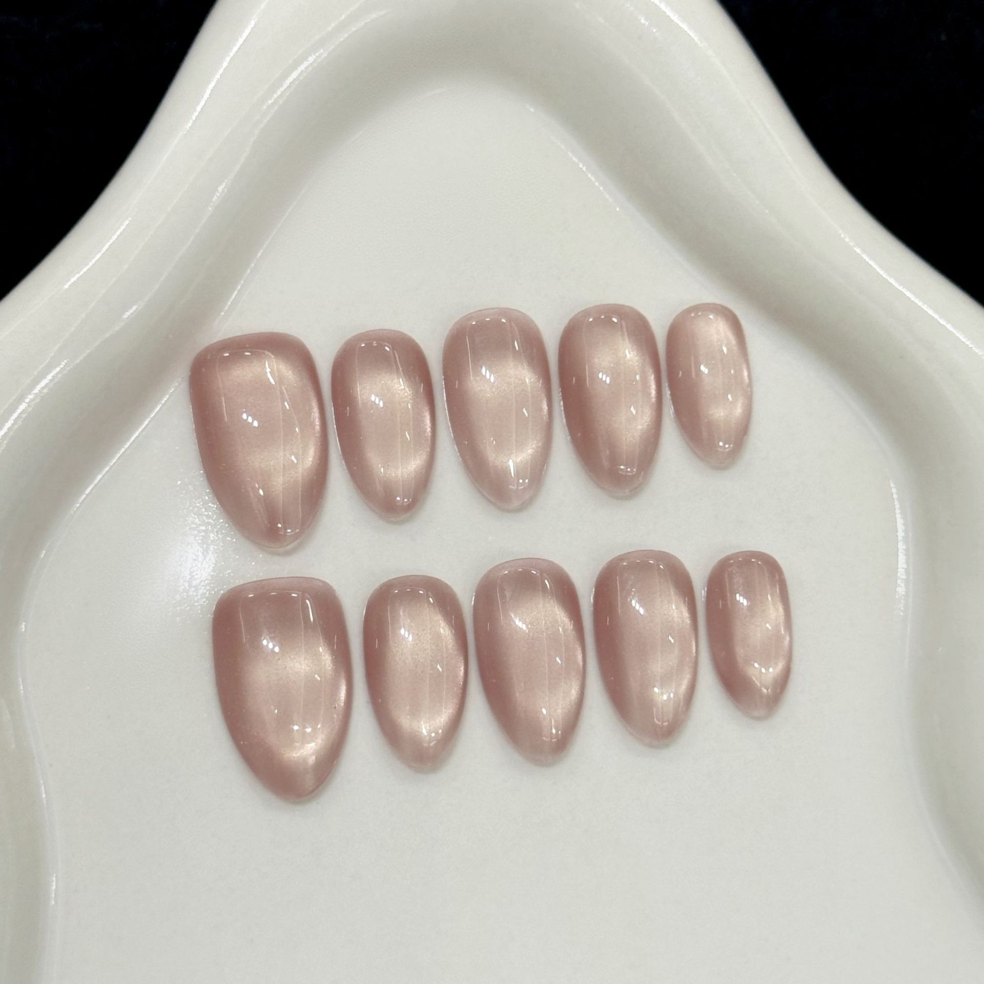 Nail Art Y2K - 10개 수제 프레스온 네일 솔리드 컬러