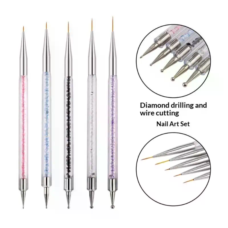 5종 라인스톤 피커 스트라이프 라이너 브러쉬 세트 네일 - Nail Art Painting 리뷰 및 가격