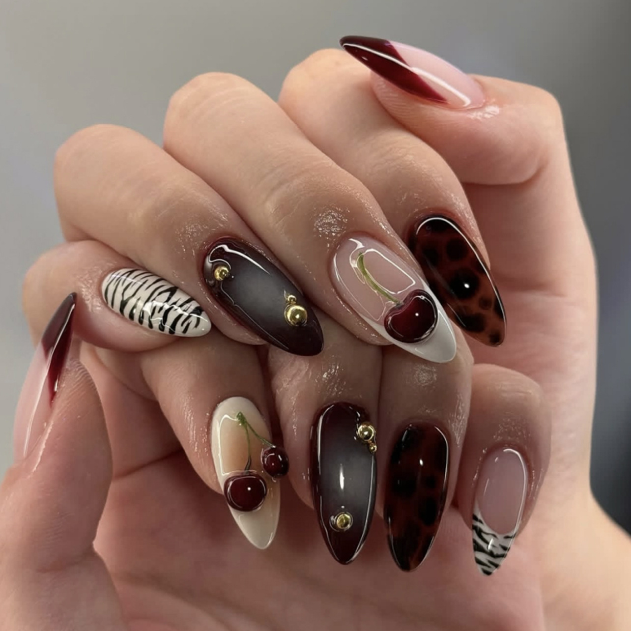 24개 버건디 누드 브라운 프레스온 네일 아몬드 모양  - Nail Art Burgundy 리뷰 및 가격