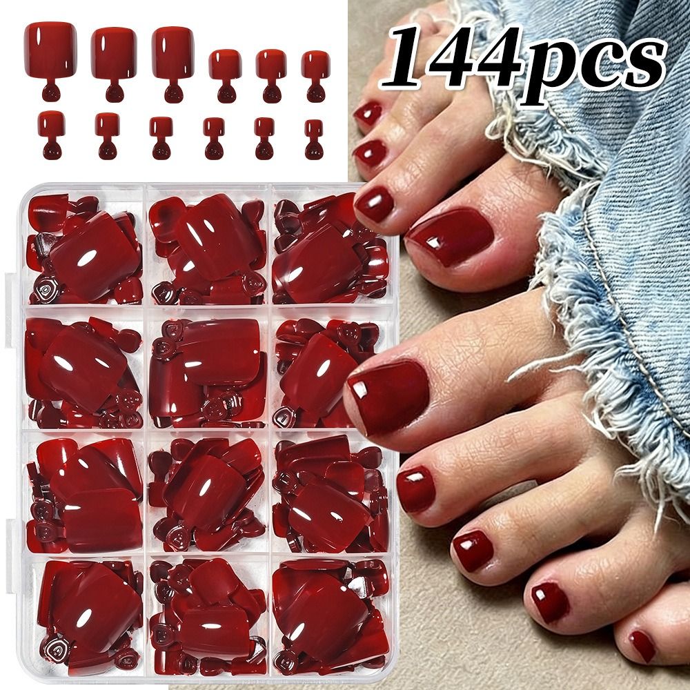 96/144/288개 짧은 사각형 인조 발톱 팁 풀커버 - Nail Art Y2K 리뷰 및 가격
