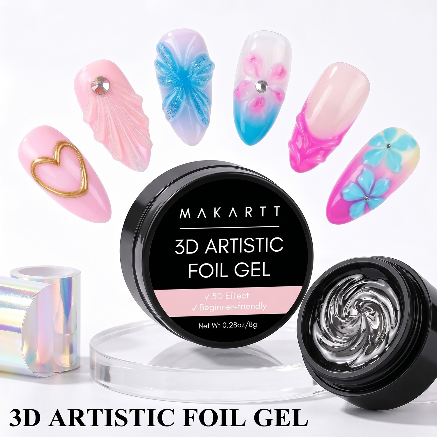 마카트 3D 네일 젤 8ml 네일 포일 글루 트랜스퍼  - Nail Foil Transfer 리뷰 및 가격