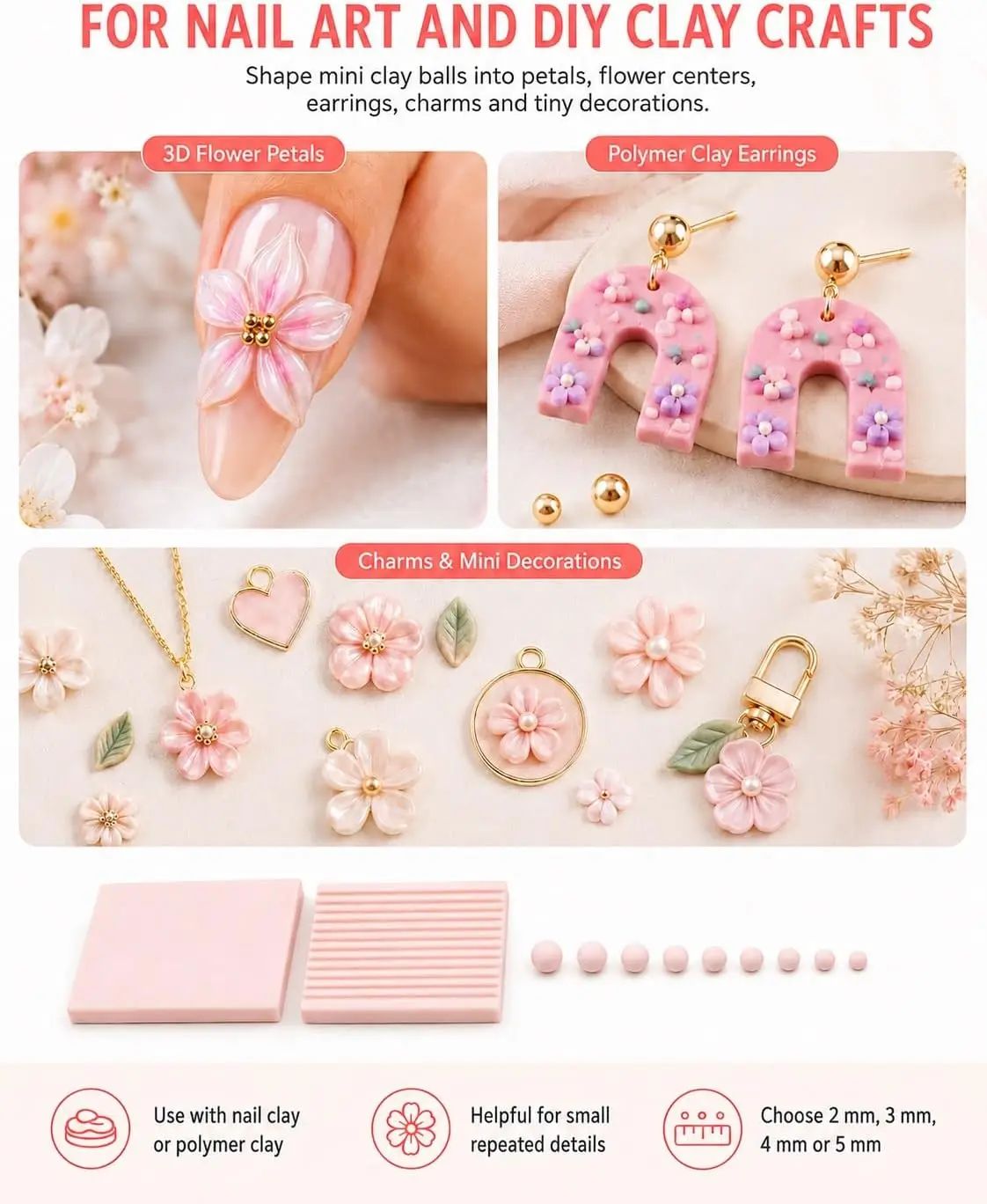 4개입 3D 프린트 클레이 젤 볼 메이커 도구, 3D  - Nail Art Gel 리뷰 및 가격