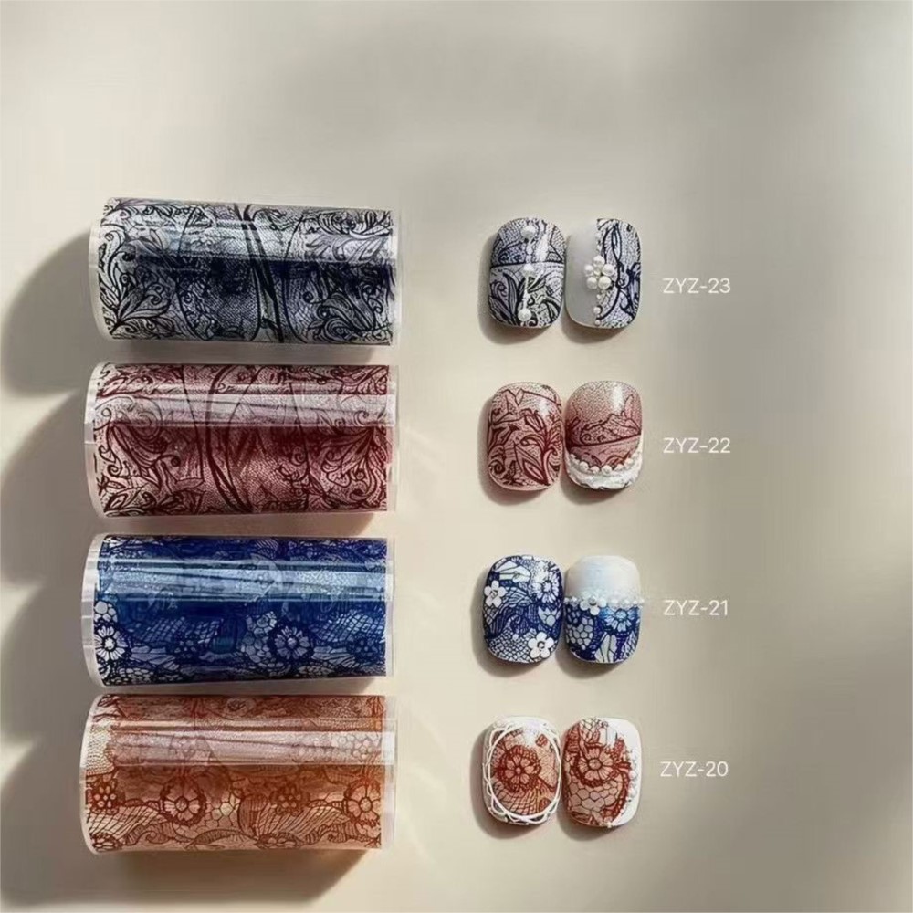 10롤 레트로 컬러풀 레이스 포일 트랜스퍼 네일 스티커 - Nail Foil Transfer 리뷰 및 가격