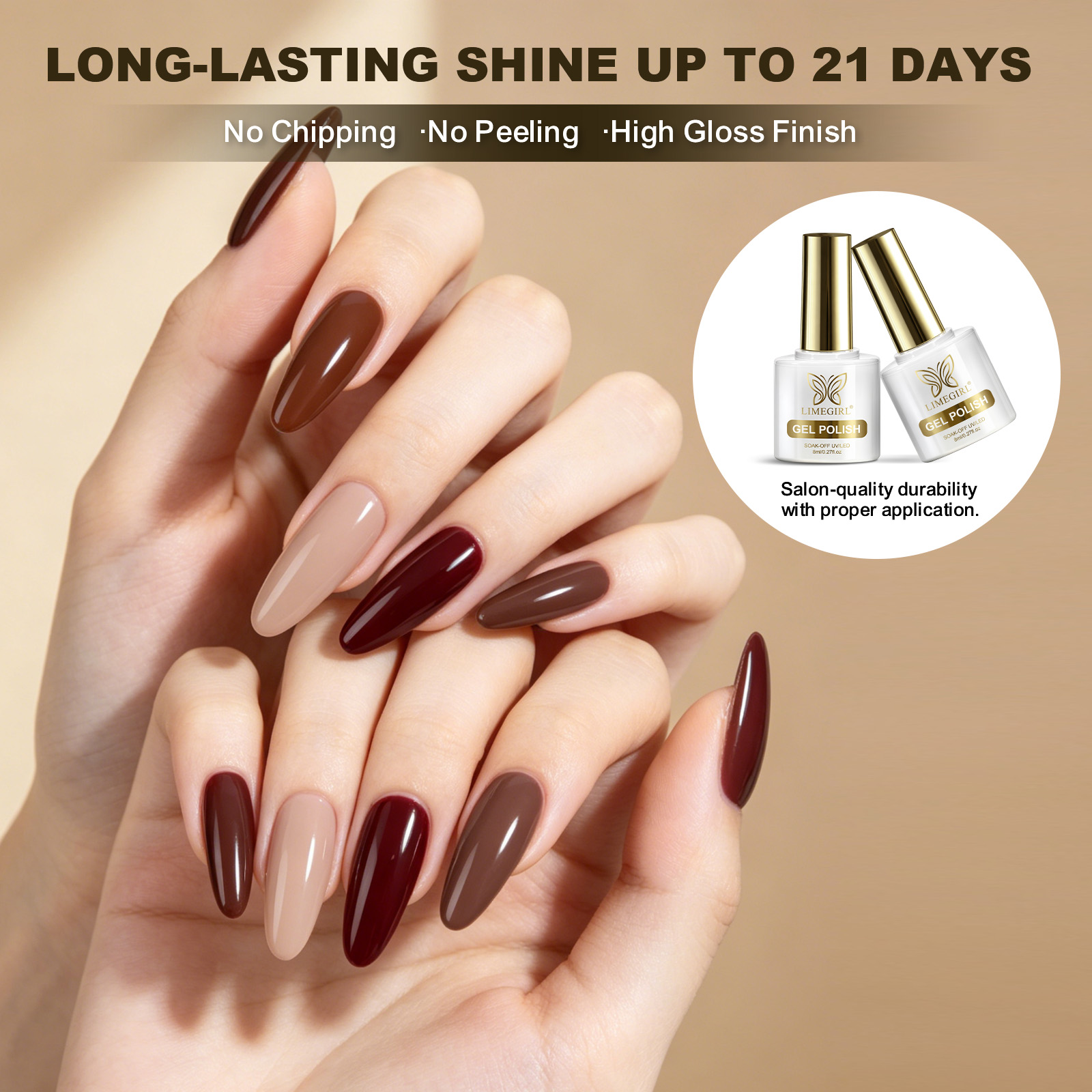 LIMEGIRL 6 색 젤 네일 폴리쉬 세트 버건디 시 - Nail Art Burgundy 리뷰 및 가격