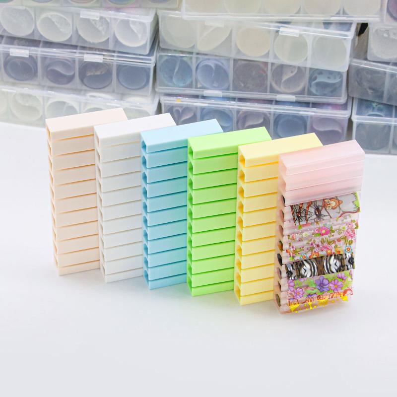 10칸 마카롱 네일 포일 보관함 네일 전사지 스티커 정 - Nail Foil Transfer 리뷰 및 가격
