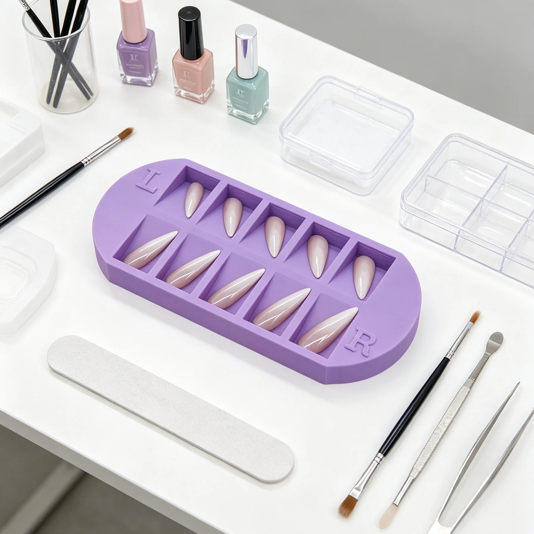 8칸 네일 팁 보관 트레이 (좌/우 표시) 가짜 네일  - Nail Art Kaki 리뷰 및 가격