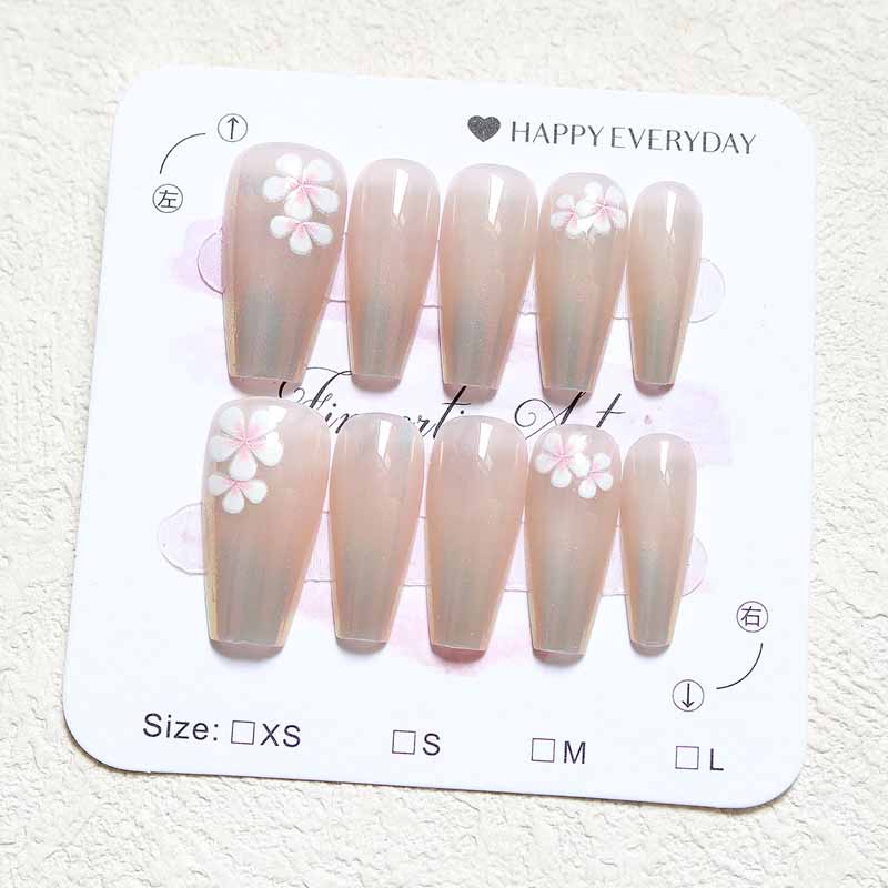 10개 여성용 프랑스 스타일 고급 3D 릴리프 페탈 고 - Nail Art Y2K 리뷰 및 가격
