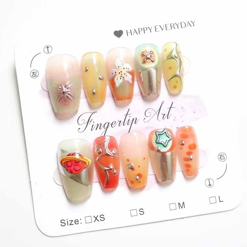 10개 여성용 프랑스 스타일 고급 3D 릴리프 페탈 고 - Nail Art Y2K 리뷰 및 가격