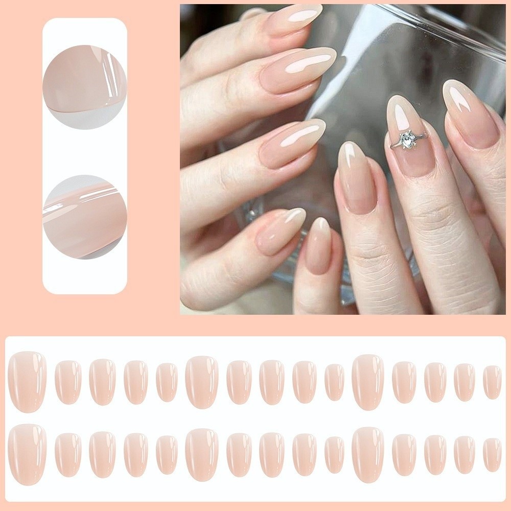 150개 패션 광택 마감 가짜 손톱 그라데이션 누드 짧 - Nail Art Y2K 리뷰 및 가격