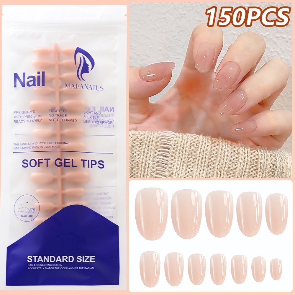 150개 패션 광택 마감 가짜 손톱 그라데이션 누드 짧 - Nail Art Y2K 리뷰 및 가격