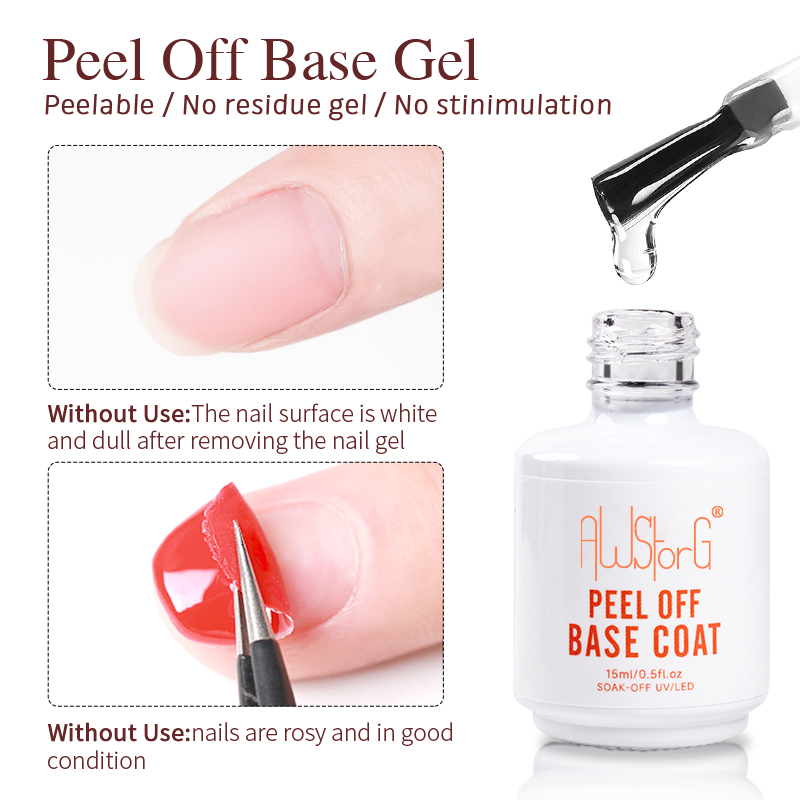 AWStorG 15ML 껍질 벗기기베이스 코트 UV 젤 - Peel Off Base Coat 리뷰 및 가격