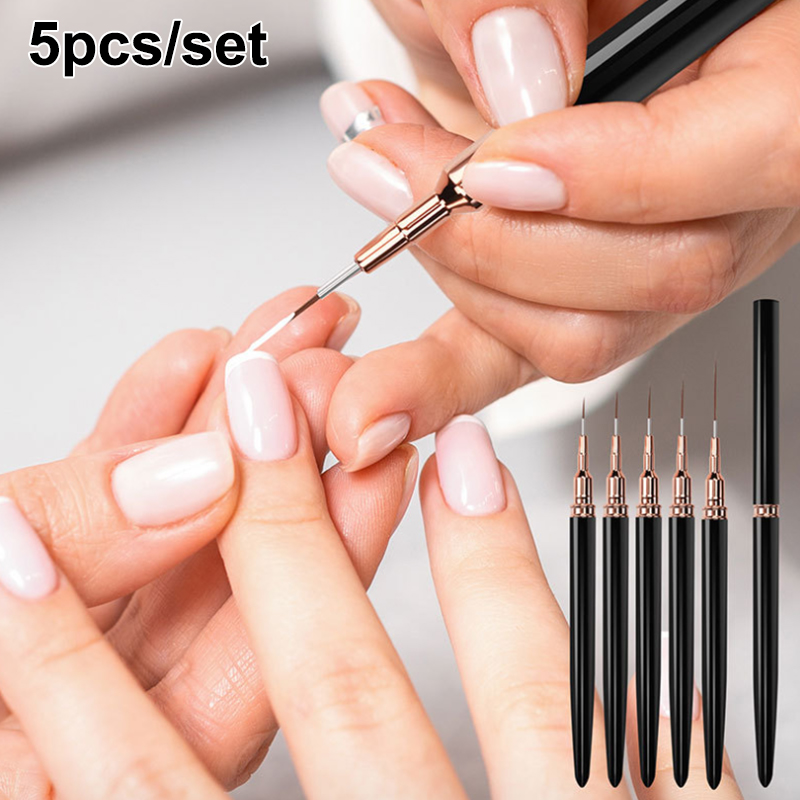 # 5개/세트 전문 네일 아트 라이너 브러쉬, 스트라이 - Nail Art Kaki 리뷰 및 가격