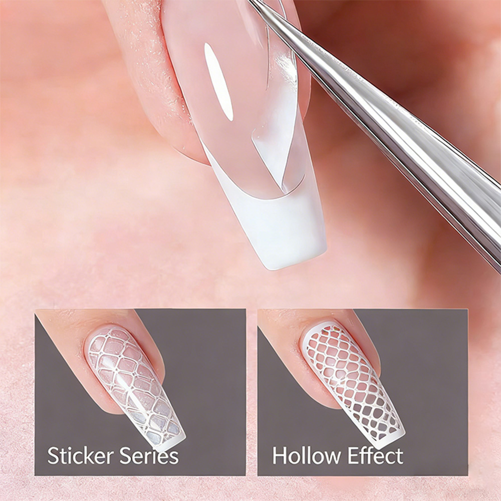 1개 프렌치 팁 가이드 속이 빈 그리드 네일 스텐실 데 - Nail Foil Transfer 리뷰 및 가격