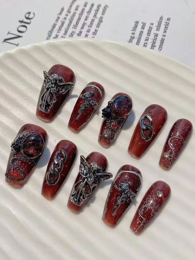할로윈 10종 레트로 스파이시 걸 네일 아트 세트, 딥 - Nail Art Burgundy 리뷰 및 가격