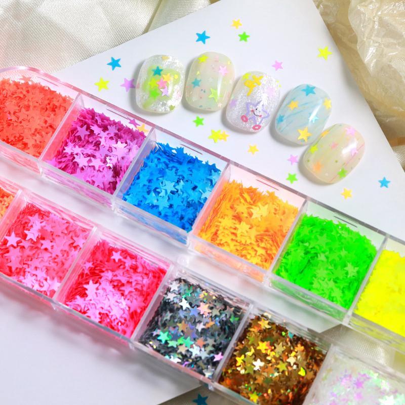 12 그리드 Y2K 미니 레이저 스타 네일 스팽글 글리 - Nail Art Y2K 리뷰 및 가격